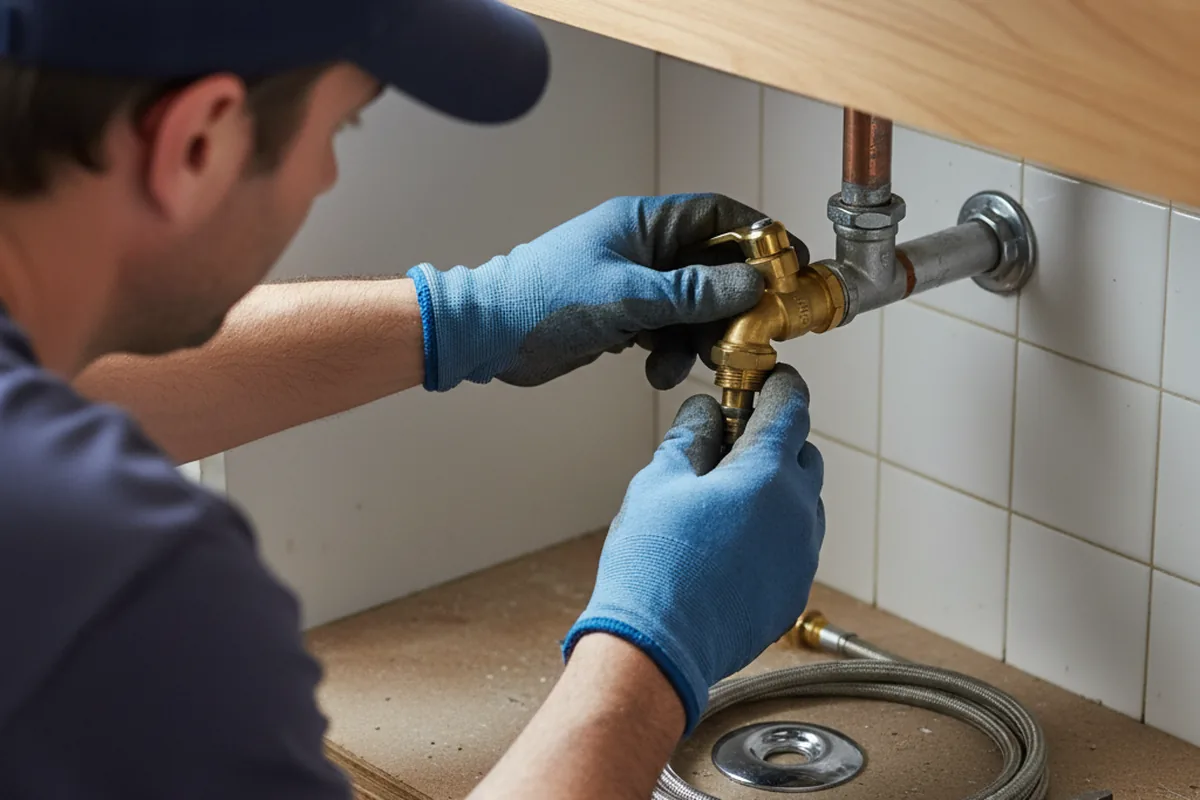 Shutoff valve and fitting work during Emergency Plumbing in New Oxford